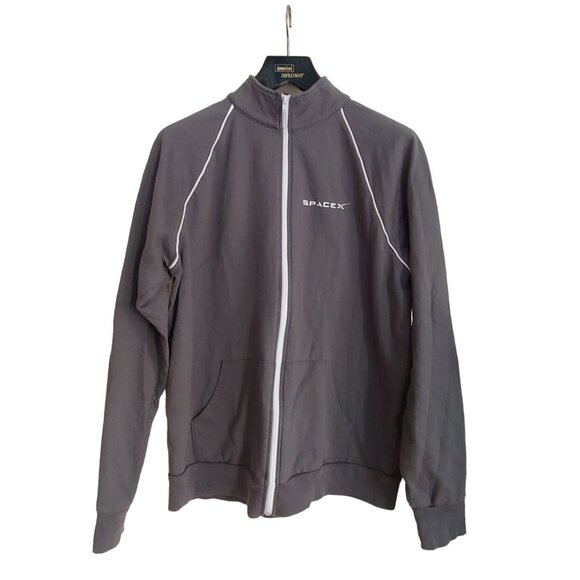 Spacex Other - Spacex Grey Full Zip Mock Neck Stretch Pockets Casual Mens Jacket Large